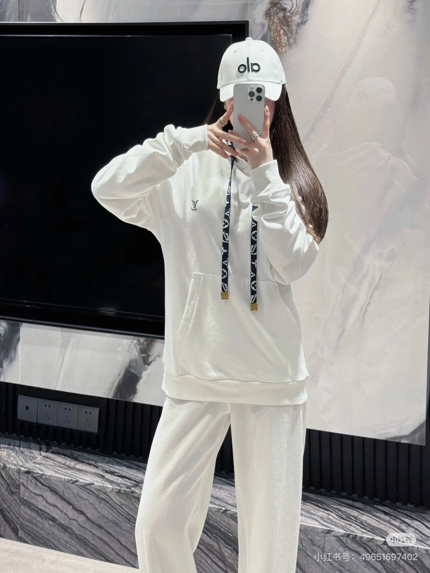 Louis Vuitton/Louis Vuitton Floral Cable Hooded Sweatshirt